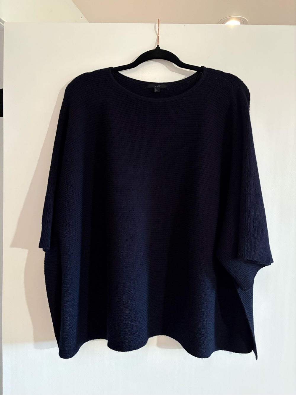 COS Navy Wool Sweater Boxy Oversized Medium